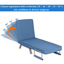 DREAMADE 2 in 1 Divano Letto Multifunzionale Poltrona Letto con Schienale Inclinabile (Blu)