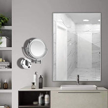 WZDD Specchio Cosmetico da Parete, Specchio Trucco con Luce LED E Ingrandimento 1x / 5X, Doppio Lato Specchio da Bagno, Orientabile a 360 ° E Verticale