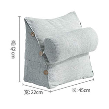 XAWV Indietro Wedge Cuscini Triangolo Lombare Grande Cuscino in Vita Back Pad Divano Poltrona Ufficio Schienale Supporto Cuscino,Marrone,42x45x22cm