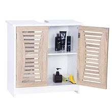 WOLTU Mobile a Terra Sottolavabo Armadietto da Bagno in MDF a 2 Ripiani con Ante 60x30x60,5cm