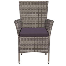 FAMIROSA Sedie da Giardino 2 pz con Cuscini in Polyrattan Grigio-4073