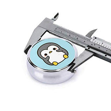 Shy Penguin - Contenitore rotondo per pillole, 3 scomparti, in metallo, per medicina e vitamine, per viaggi all'aperto