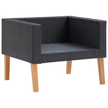 Tidyard Divano da Giardino Singolo con Cuscini in Polyrattan Nero