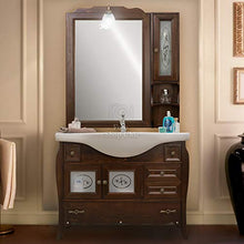 Shop Chic Arredo Bagno in Legno Classico Noce Arte povera 105 cm lavabo pensile