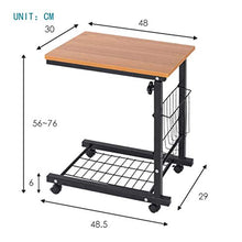 JUAN-Tavoli e tavolini Tavolino Mobile A Forma di C. Comodino da Camera da Letto con Divano in Acciaio al Carbonio Nero Scrivania per Computer Regolabile in Altezza, 50 × 45 × 10 Cm