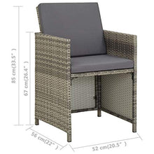 FAMIROSA Sedie da Giardino 2 pz con Cuscini in Polyrattan Grigio-1907