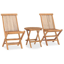 FAMIROSA Set da Pranzo da Giardino Pieghevole 3 pz in Massello di Teak-5453