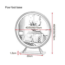 XM-MIRROR Specchio per Trucco da toeletta Rotondo a LED, Specchio cosmetico da Tavolo Dorato con Specchio Rotondo da Camera da Letto Leggero,d'oro,diameter60cm