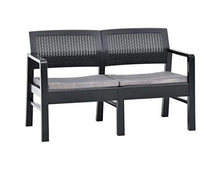 Dmora Salottino per Interno ed Esterno Composto da: 2 poltrone, 1 Divano a Due posti e 1 tavolino, con 8 Cuscini, Made in Italy, Antracite