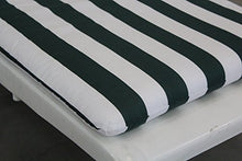 GHIOCUSCINI Cuscino, per Sdraio,per Lettino Prendisole, da Giardino, PLASTICA, Legno, Ferro, Sdraio, Piscina, Spiaggia Larghezza CM 73+110 Lunghezza CM 57 h.6cm SFODERABILE Rigato Verde 100% COT.