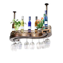 WAN Cremagliere del Vino Appeso scaffale per Vino in Metallo, Ferro Europeo e Legno Bicchiere di Vino Hanging Rack Calice Holder (Dimensioni: 80 * 25 * 12 cm)