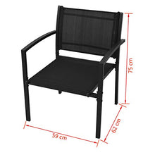 vidaXL Set Mobili da Giardino 4 pz Tavolino Sedie e Panchina da Esterno Nero