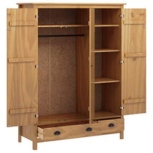 FAMIROSA Armadio a 3 Ante Hill Range 127x50x170cm Legno Massello di Pino