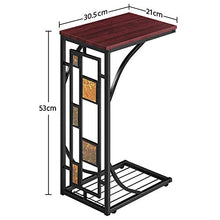Yaheetech Tavolino Basso Lato Divano Salotto da caffè Moderno Forma L in Metallo e Legno MDF
