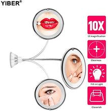 Specchio Specchi per Il Trucco LED 10x vanità d'Ingrandimento Regolabile a 360 ° Rotante