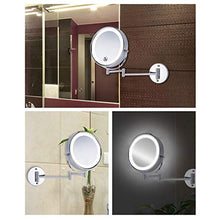 LHQ-HQ - Specchio da trucco a LED, specchio da bagno, con luci, a LED, con luce e specchio telescopico pieghevole da bagno, lente d'ingrandimento