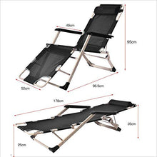 Generic Brands Sedia Pieghevole utile/Letto Pieghevole Sedia di Design in Alluminio Portatile Casual Moderna Nera