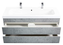 Mobile bagno Talis 120 grigio cemento , doppio , 2 cassetti senza maniglie
