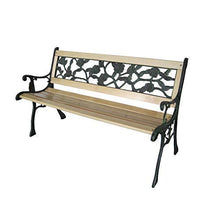 Panca da giardino in legno a 3 posti, con gambe in ghisa