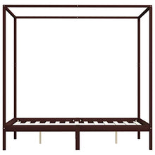 SKM Giroletto e Baldacchino 4 Cassetti Marrone Scuro Pino 140x200cm