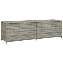 E E-NICES Baule da Giardino in Polyrattan 200x50x60 cm Grigio