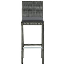 FAMIROSA Sgabelli da Bar con Cuscini 2 pz Grigi in Polyrattan-3436