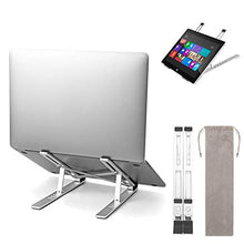Supporto PC Portatile Pieghevole Omasi Supporto Portatile Supporto Notebook con 6 Livelli di Angoli Regolabili in Altezza, Alluminio Ventilato Porta PC per Tutti i Computer Portatili e Tablet