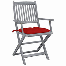 vidaXL Sedie da Giardino Pieghevoli 4pz con Cuscini in Massello Acacia