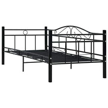 BIGTO - Struttura letto in acciaio per camera da letto, 90 x 200 cm, colore: Nero