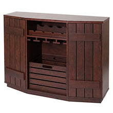 Mendler Portabottiglie Mobile per Vini HWC-F67 40x120x89cm Legno MDF Scuro Noce