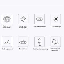LLG Household Items& Piccola Specchio da Toilette con Le luci, Lo Schermo di Tocco Dimming Cosmetic Mirror HD Dual Power Tavolo Specchi con luci a LED Specchio Luminoso