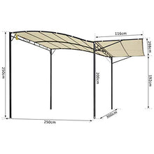 miozzi Pergola da Giardino 3x2.5m in Acciaio con Copertura in Tessuto Beige