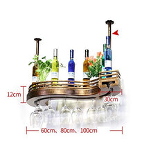 WAN Cremagliere del Vino Appeso scaffale per Vino in Metallo, Ferro Europeo e Legno Bicchiere di Vino Hanging Rack Calice Holder (Dimensioni: 80 * 25 * 12 cm)