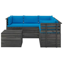 vidaXL Set Divani da Giardino su Pallet 6 pz con Cuscini Massello Pino