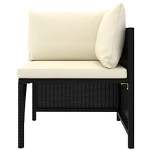 FAMIROSA Set Divani da Giardino 6 pz con Cuscini in Polyrattan Nero-9787