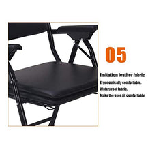Comodino Comò Sedia da Bagno Sedia da Bagno Pieghevole Nera,Nero