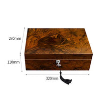 Humidor Cigar Piano Paint Cigar Household Cedar Tray Divider Mini Cigar Hold 50 Cigars (Colore: Marrone, Dimensioni: 32 * 11 * 23 Cm)