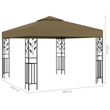 vidaXL Gazebo 3x3 m Grigio Talpa 180 g/m²