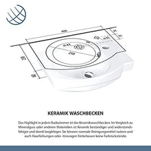 Planetmöbel Mobile con lavabo in ceramica, per bagno degli ospiti, 40 cm, colore grigio opaco