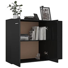 Sideboard Hochglanz-Schwarz 105x30x75 cm Spanplatte