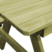 FAMIROSA Tavolo da Picnic con Panche 90x90x58 cm in Pino Impregnato