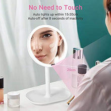 Specchio per Il Trucco del sensore, Mirror Specchio Ingranditore per Trucco,Ingrandimento 10x, Specchio con Luci a Illuminazione Led, Interruttore Tocca, Specchio Illuminato Portatile per Viaggio