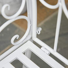 Outsunny Panca da Giardino Panchina 2 Posti Esterno Metallo 131 × 51 × 90cm Bianco