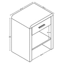 Amazon Brand - Movian Ritom - Comodino, 35 x 45 x 59 cm (Lu x La x A), bianco lucido