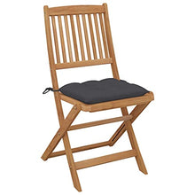 vidaXL Sedie da Giardino Pieghevoli 4 pz con Cuscini Massello Acacia