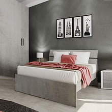 Argonauta Italia Letto Una Piazza e Mezza per Camera Colore Grigio Cemento cm 200x131xH 98