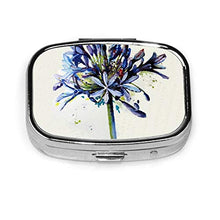 Agapanthus, portapillole quadrato, in metallo, con due scomparti, per medicinali e medicinali, organizer da viaggio