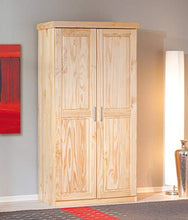 Inter Link Armadio Rustico con Ante Battenti in Legno Massello Verniciato, Naturale