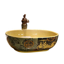 Lavabo Ovale da Bagno Retro Creative Jingdezhen Ceramic Hotel Lavabo antispruzzo Lavabi