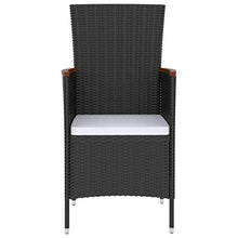 vidaXL Set da Pranzo da Giardino 5 pz con Cuscini in Polyrattan Nero
